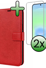 BASEY. BASEY. Samsung Galaxy A37 Hoesje Bookcase Met 2x Screenprotector - Rood