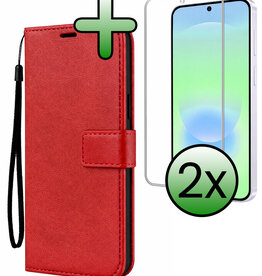 BASEY. BASEY. Samsung Galaxy A37 Hoesje Bookcase Met 2x Screenprotector - Rood