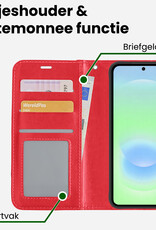 BASEY. BASEY. Samsung Galaxy A37 Hoesje Bookcase Met 2x Screenprotector - Rood