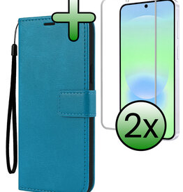 BASEY. BASEY. Samsung Galaxy A37 Hoesje Bookcase Met 2x Screenprotector - Turquoise