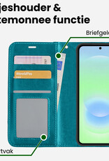 BASEY. BASEY. Samsung Galaxy A37 Hoesje Bookcase Met 2x Screenprotector - Turquoise