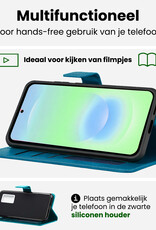 BASEY. BASEY. Samsung Galaxy A37 Hoesje Bookcase Met 2x Screenprotector - Turquoise