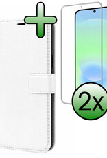 BASEY. BASEY. Samsung Galaxy A37 Hoesje Bookcase Met 2x Screenprotector - Wit