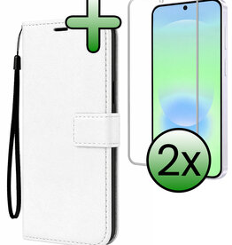 BASEY. BASEY. Samsung Galaxy A37 Hoesje Bookcase Met 2x Screenprotector - Wit