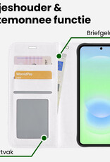 BASEY. BASEY. Samsung Galaxy A37 Hoesje Bookcase Met 2x Screenprotector - Wit