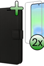 BASEY. BASEY. Samsung Galaxy A37 Hoesje Bookcase Met 2x Screenprotector - Zwart