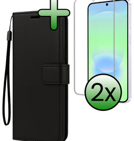 BASEY. BASEY. Samsung Galaxy A37 Hoesje Bookcase Met 2x Screenprotector - Zwart