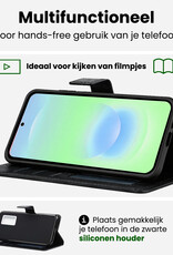 BASEY. BASEY. Samsung Galaxy A37 Hoesje Bookcase Met 2x Screenprotector - Zwart