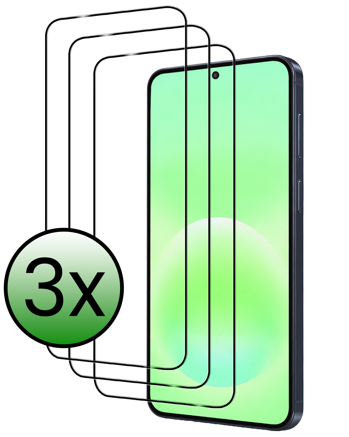 BASEY. BASEY. Samsung Galaxy A57 Screenprotector Glas Full Cover - 3 PACK