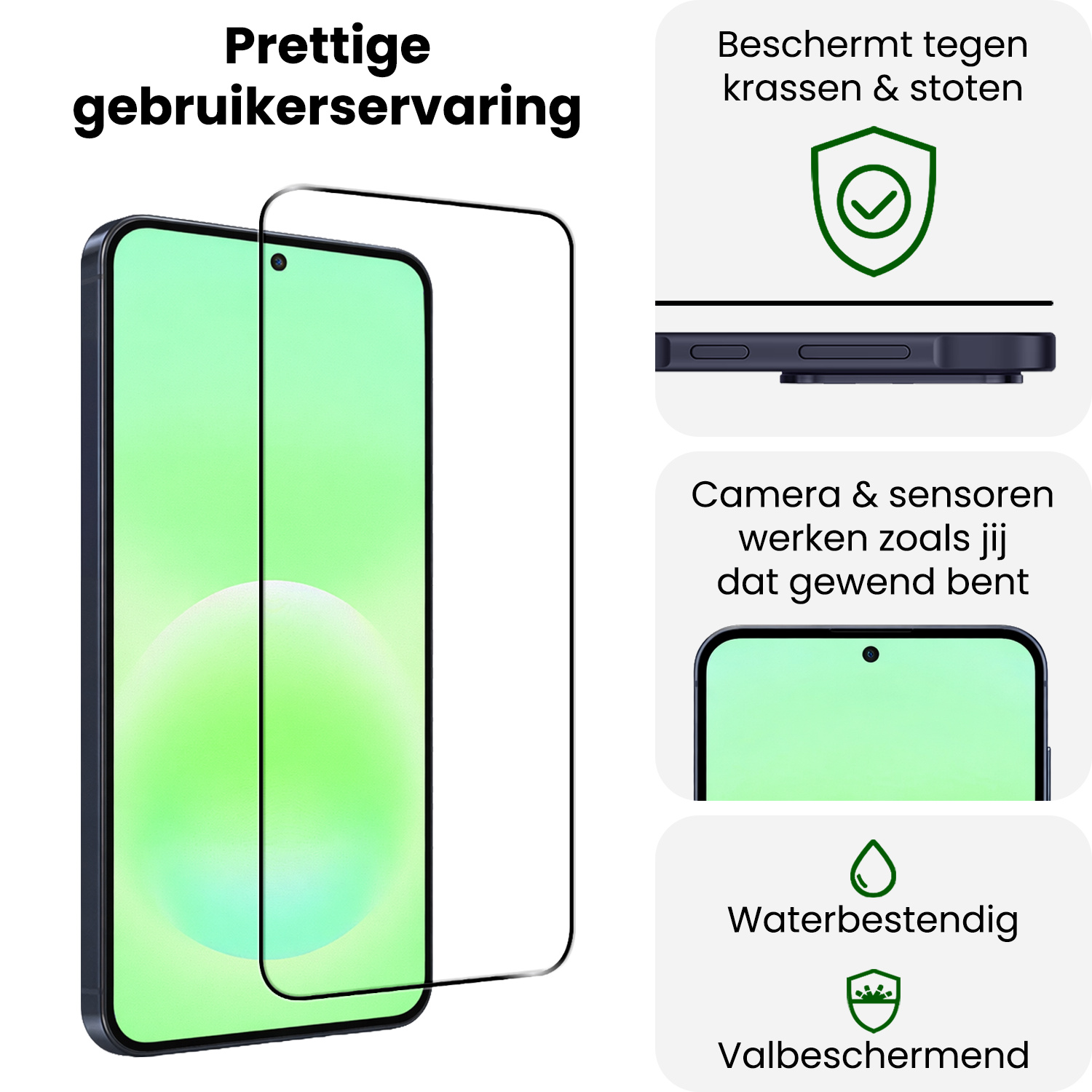 BASEY. BASEY. Samsung Galaxy A57 Screenprotector Glas Full Cover - 3 PACK