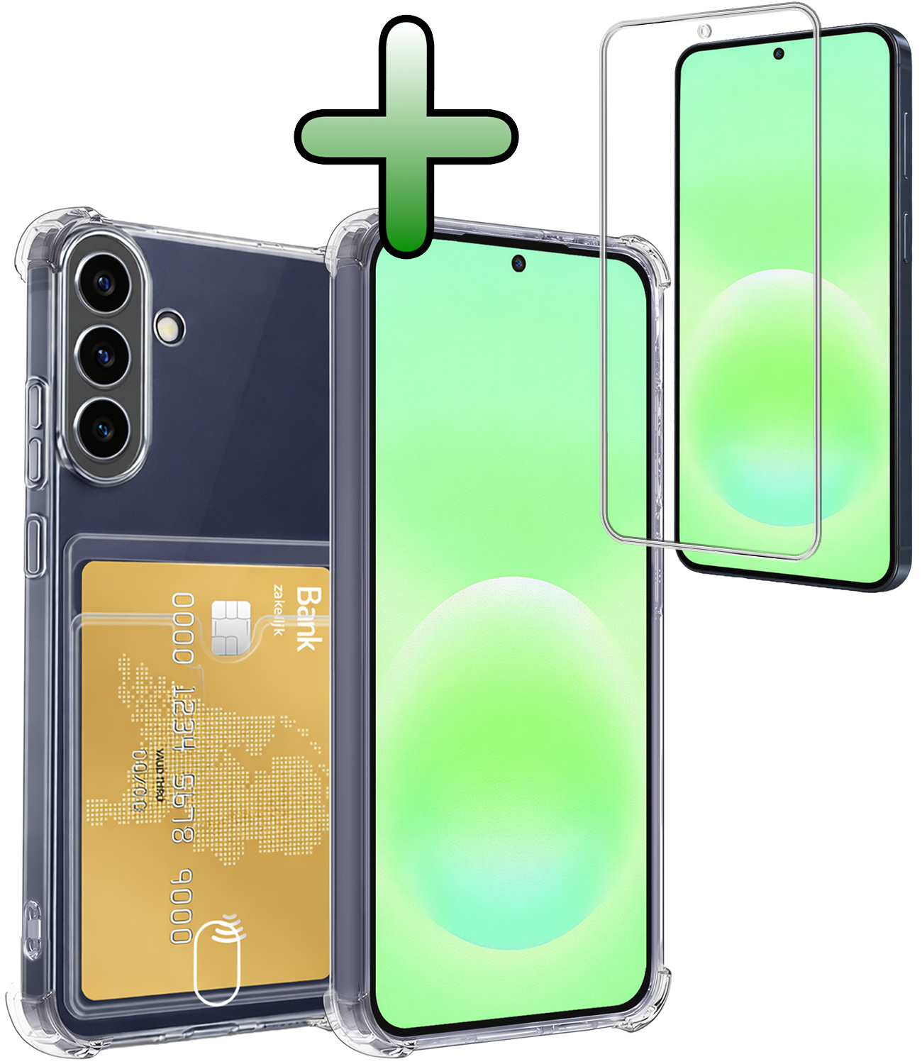 BASEY. BASEY. Samsung Galaxy A57 Hoesje Pashouder Met Screenprotector