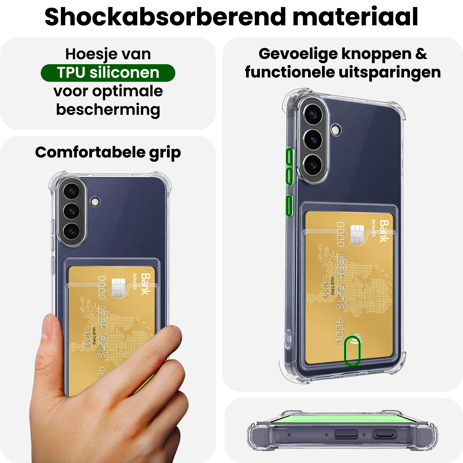 BASEY. BASEY. Samsung Galaxy A57 Hoesje Pashouder Met Screenprotector