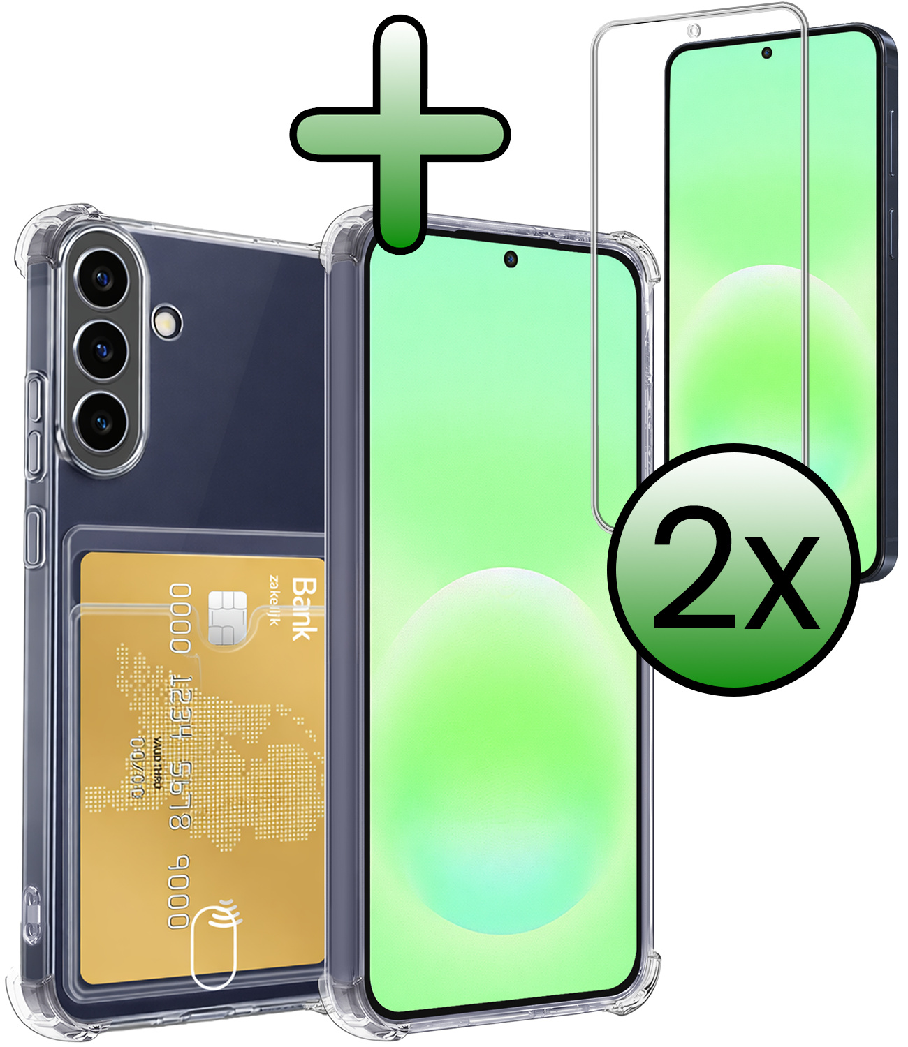 BASEY. BASEY. Samsung Galaxy A57 Hoesje Pashouder Met 2x Screenprotector