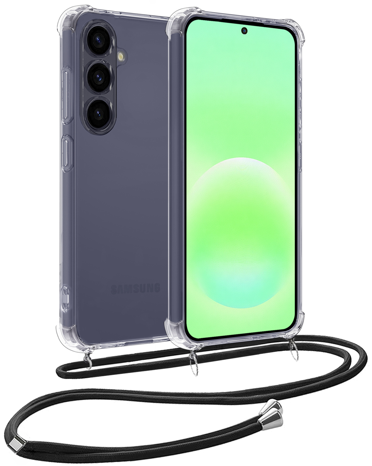 BASEY. BASEY. Samsung Galaxy A57 Hoesje Transparant Shockproof Met Zwart Koord