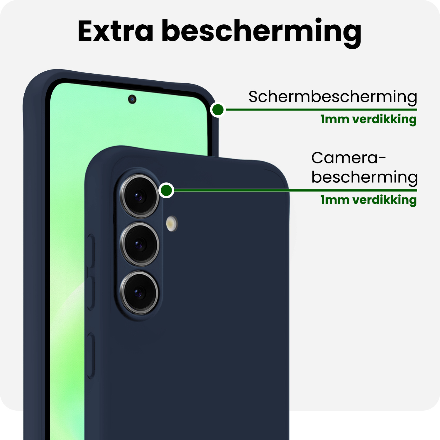 BASEY. BASEY. Samsung Galaxy A57 Hoesje Siliconen - Donkerblauw - 2 PACK