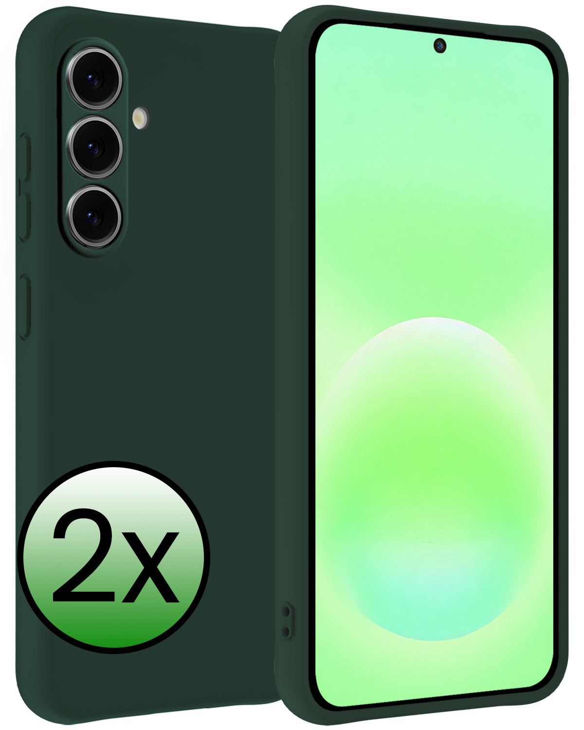 BASEY. BASEY. Samsung Galaxy A57 Hoesje Siliconen - Donkergroen - 2 PACK