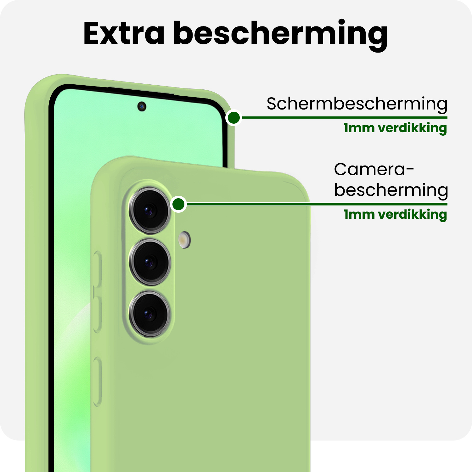 BASEY. BASEY. Samsung Galaxy A57 Hoesje Siliconen - Groen - 2 PACK