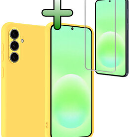 BASEY. BASEY. Samsung Galaxy A57 Hoesje Siliconen Met Screenprotector - Geel