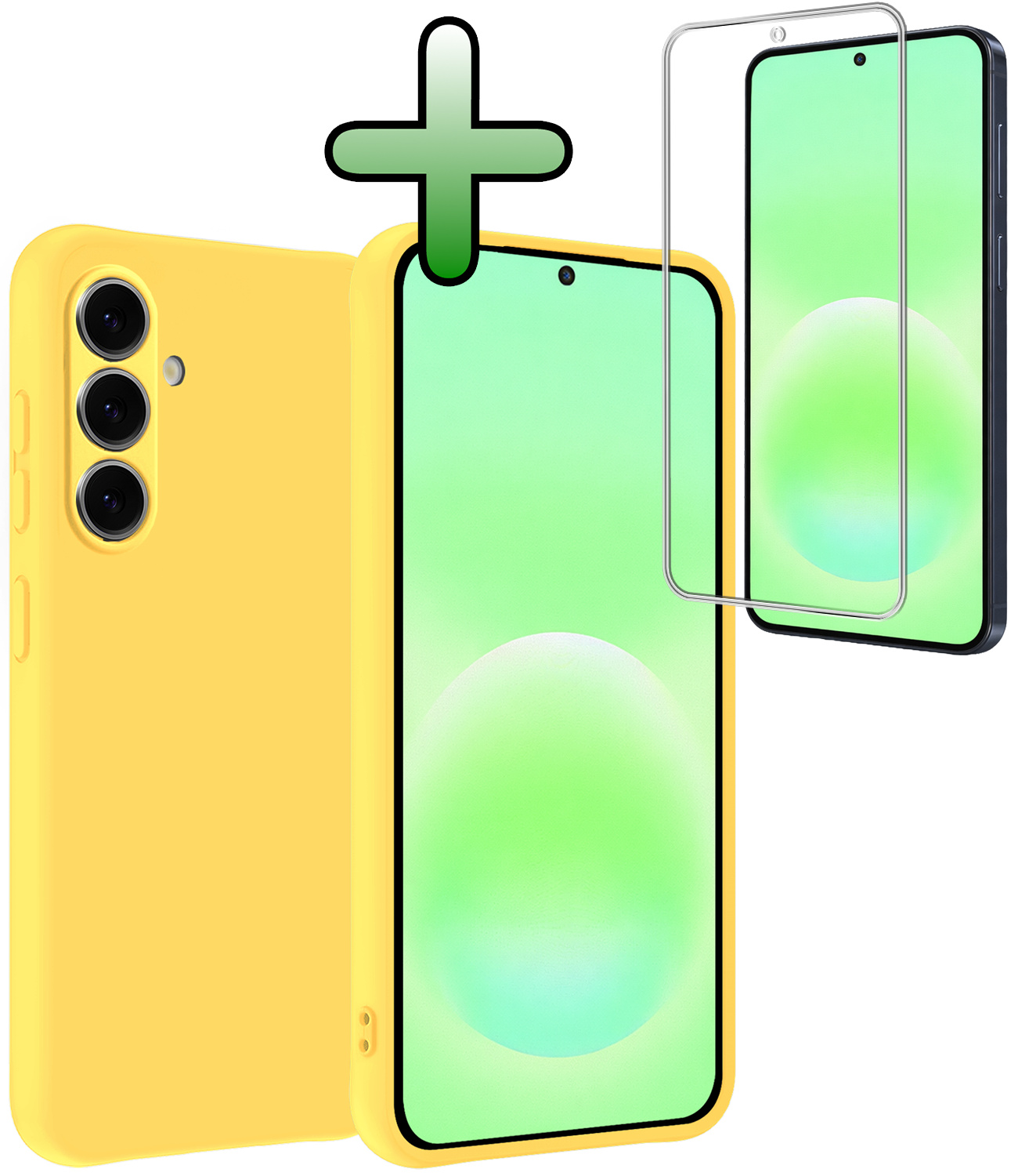 BASEY. BASEY. Samsung Galaxy A57 Hoesje Siliconen Met Screenprotector - Geel