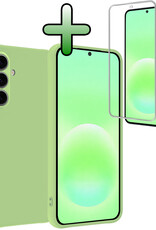 BASEY. BASEY. Samsung Galaxy A57 Hoesje Siliconen Met Screenprotector - Groen