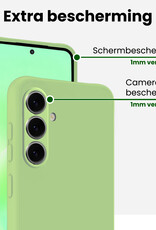 BASEY. BASEY. Samsung Galaxy A57 Hoesje Siliconen Met Screenprotector - Groen