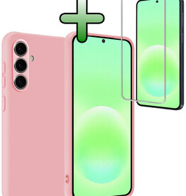 BASEY. BASEY. Samsung Galaxy A57 Hoesje Siliconen Met Screenprotector - Lichtroze