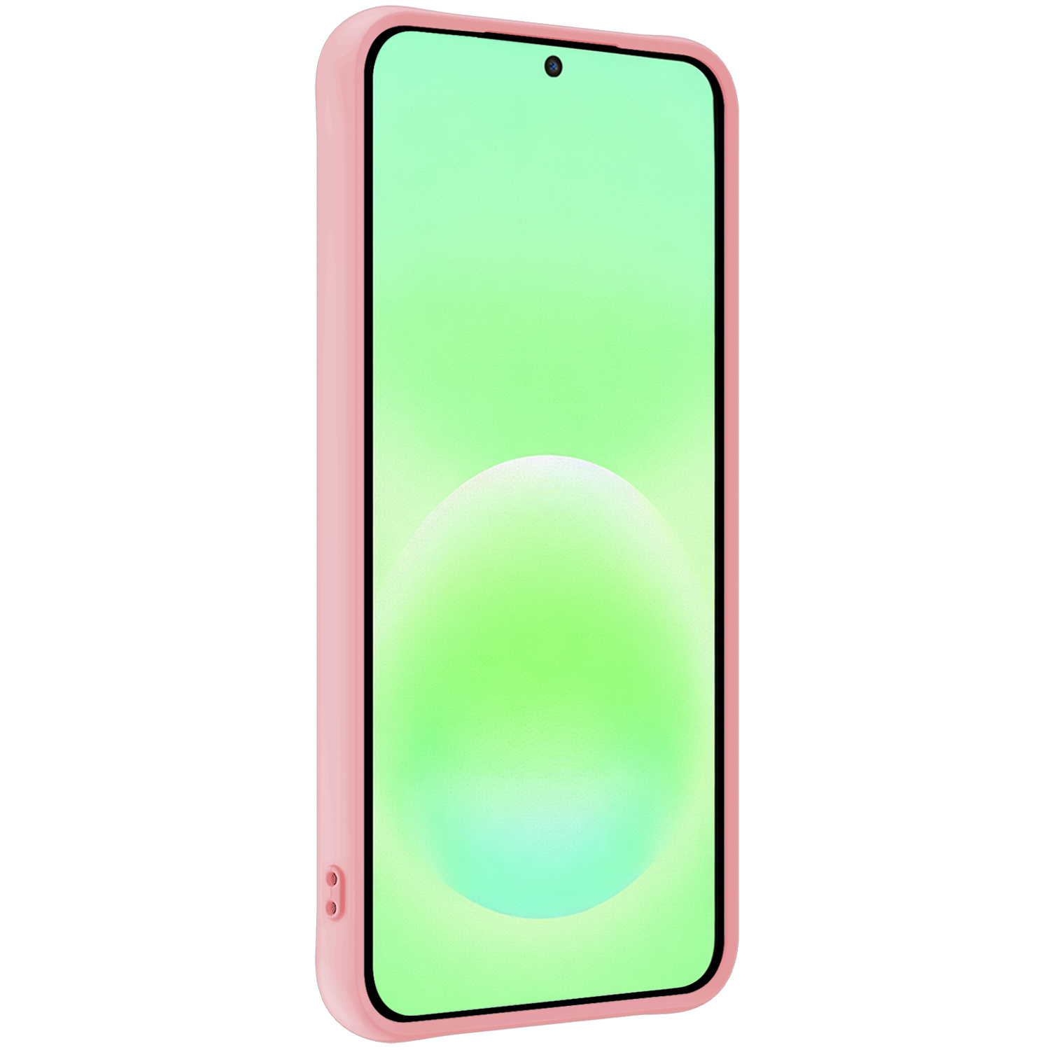 BASEY. BASEY. Samsung Galaxy A57 Hoesje Siliconen Met Screenprotector - Lichtroze