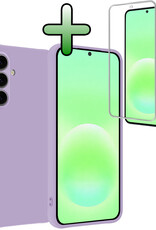 BASEY. BASEY. Samsung Galaxy A57 Hoesje Siliconen Met Screenprotector - Lila