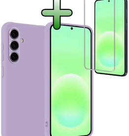 BASEY. BASEY. Samsung Galaxy A57 Hoesje Siliconen Met Screenprotector - Lila