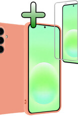 BASEY. BASEY. Samsung Galaxy A57 Hoesje Siliconen Met Screenprotector - Perzik