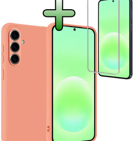 BASEY. BASEY. Samsung Galaxy A57 Hoesje Siliconen Met Screenprotector - Perzik