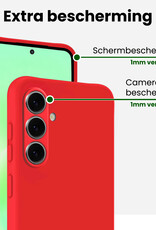 BASEY. BASEY. Samsung Galaxy A57 Hoesje Siliconen Met Screenprotector - Rood
