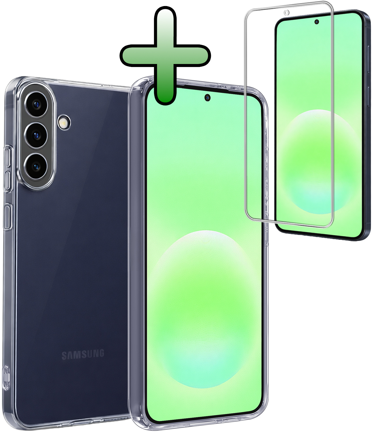 BASEY. BASEY. Samsung Galaxy A57 Hoesje Siliconen Met Screenprotector - Transparant