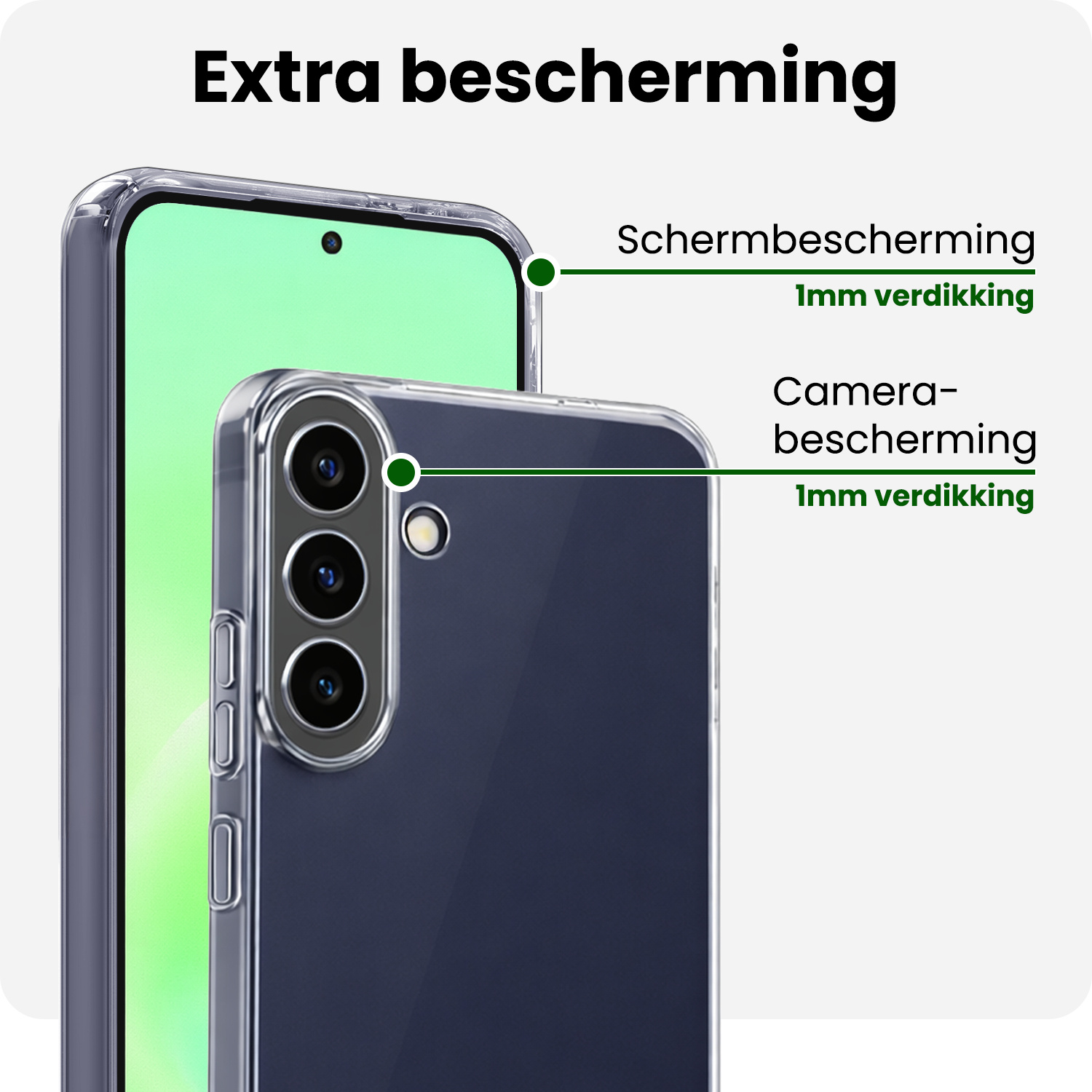 BASEY. BASEY. Samsung Galaxy A57 Hoesje Siliconen Met Screenprotector - Transparant