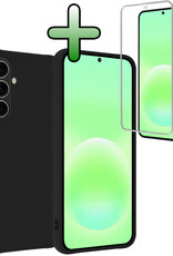 BASEY. BASEY. Samsung Galaxy A57 Hoesje Siliconen Met Screenprotector - Zwart