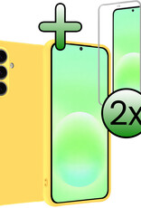 BASEY. BASEY. Samsung Galaxy A57 Hoesje Siliconen Met 2x Screenprotector - Geel