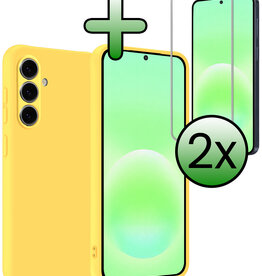 BASEY. BASEY. Samsung Galaxy A57 Hoesje Siliconen Met 2x Screenprotector - Geel