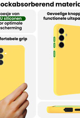 BASEY. BASEY. Samsung Galaxy A57 Hoesje Siliconen Met 2x Screenprotector - Geel