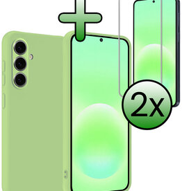 BASEY. BASEY. Samsung Galaxy A57 Hoesje Siliconen Met 2x Screenprotector - Groen