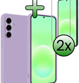 BASEY. BASEY. Samsung Galaxy A57 Hoesje Siliconen Met 2x Screenprotector - Lila