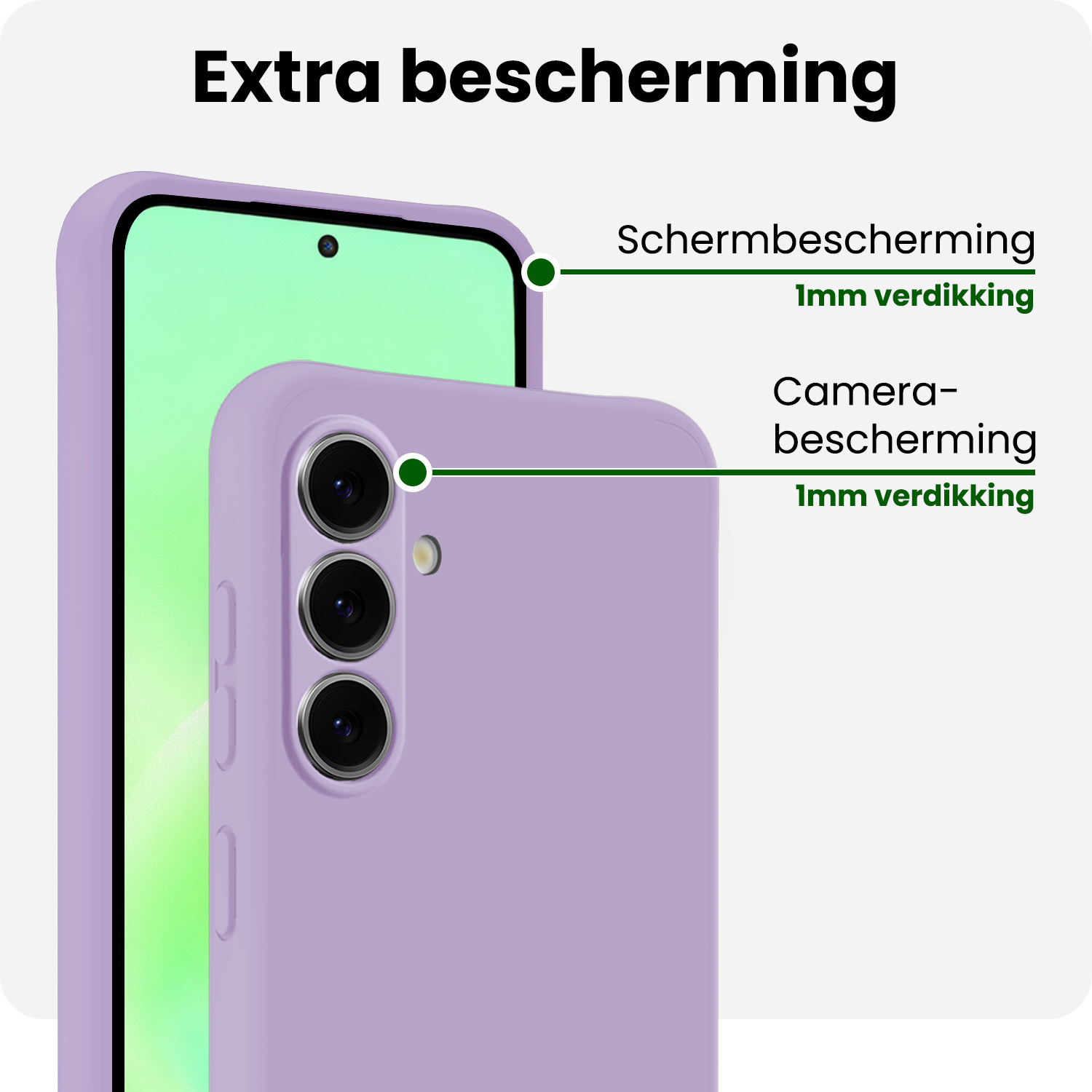 BASEY. BASEY. Samsung Galaxy A57 Hoesje Siliconen Met 2x Screenprotector - Lila