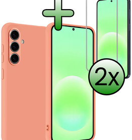 BASEY. BASEY. Samsung Galaxy A57 Hoesje Siliconen Met 2x Screenprotector - Perzik