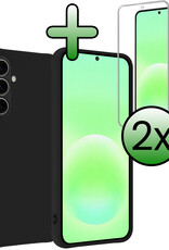 BASEY. BASEY. Samsung Galaxy A57 Hoesje Siliconen Met 2x Screenprotector - Zwart