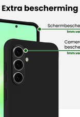 BASEY. BASEY. Samsung Galaxy A57 Hoesje Siliconen Met 2x Screenprotector - Zwart