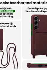 BASEY. BASEY. Samsung Galaxy A57 Hoesje Pashouder met Koord - Aubergine
