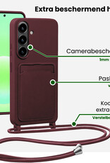 BASEY. BASEY. Samsung Galaxy A57 Hoesje Pashouder met Koord - Aubergine - 2 PACK