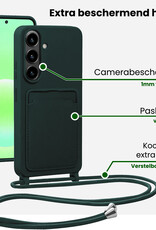 BASEY. BASEY. Samsung Galaxy A57 Hoesje Pashouder met Koord - Donkergroen