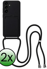 BASEY. BASEY. Samsung Galaxy A57 Hoesje Pashouder met Koord - Zwart - 2 PACK