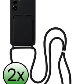 BASEY. BASEY. Samsung Galaxy A57 Hoesje Pashouder met Koord - Zwart - 2 PACK