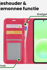 BASEY. BASEY. Samsung Galaxy A57 Hoesje Bookcase - Donkerroze